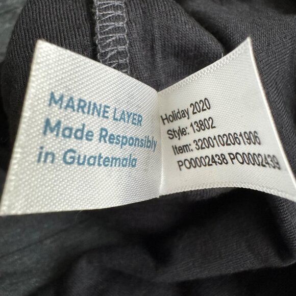 Marine Layer  DK LS crew tee charcoal heather/ black stripe sz medium new - Picture 9 of 9